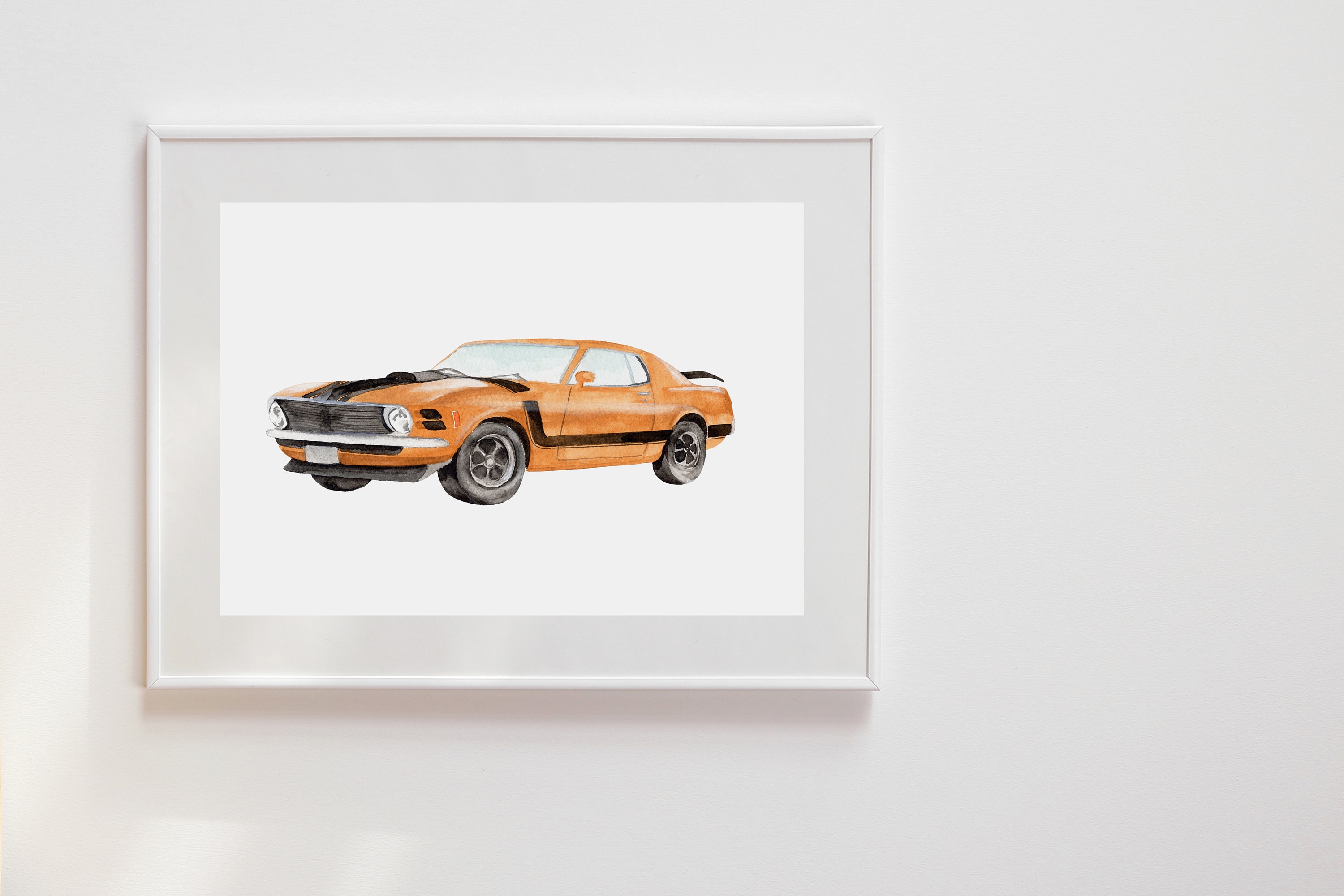 Classic Car Prints, Car wall decor, retro car print, watercolor vehicles, watercolor cars, racecar painting, vintage car painting
