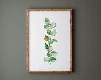 Watercolor Eucalyptus Print: Botanical Leaf Wall Art