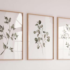 Watercolor Leaf Prints Set: Botanical Gallery Wall Art