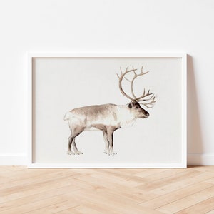 Reindeer Christmas Print Digital Download, Festive Wall Art, Holiday Home Decor Multiple Sizes image 2