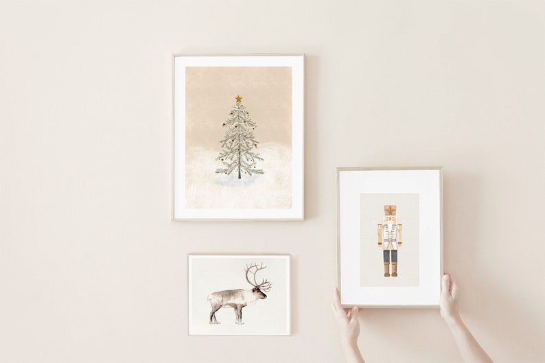 Reindeer Christmas Print Digital Download, Festive Wall Art, Holiday Home Decor Multiple Sizes image 3