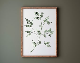 Watercolor Eucalyptus Art Print, Leaf painting