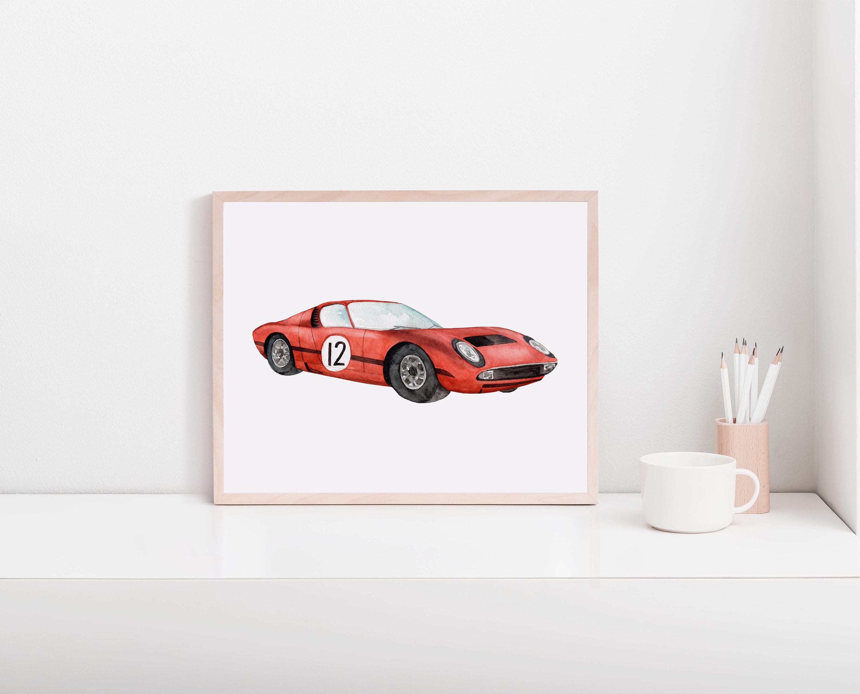 Classic Car Prints Car wall decor retro car print Etsy