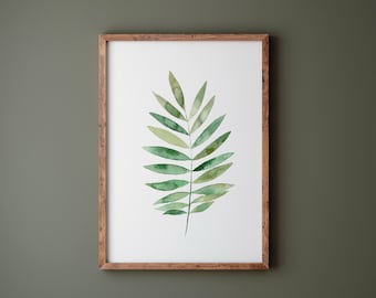 Watercolor Fern Print: Botanical Tropical Wall Art