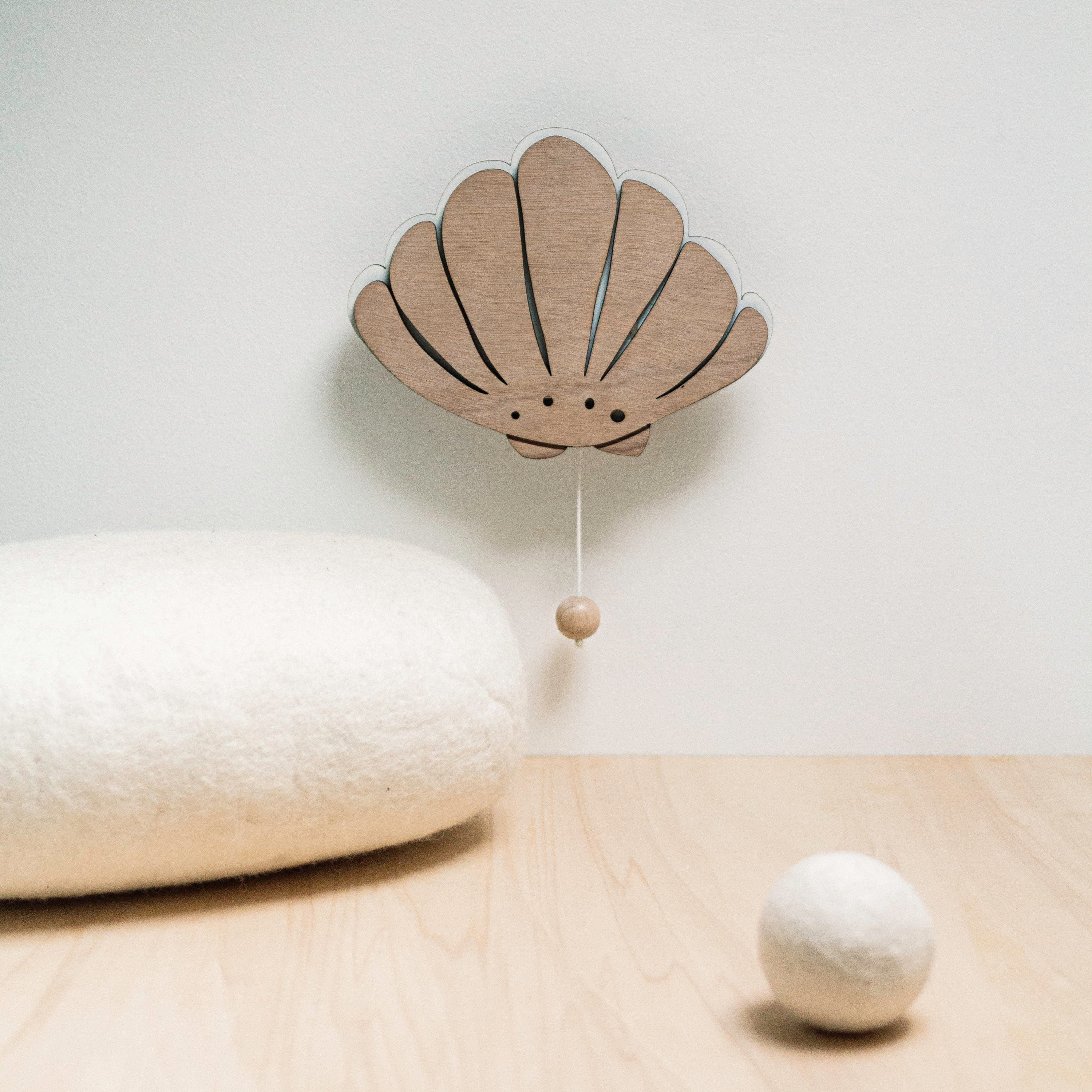 Boite à Musique Coquillage - Décoration Musicale en Bois Pour Chambre Enfant