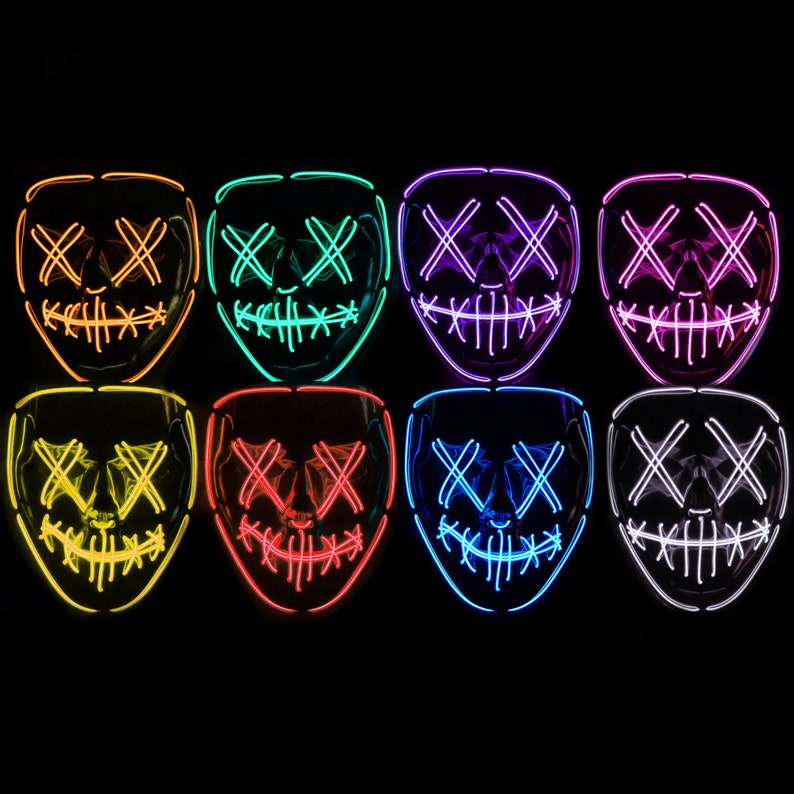 Halloween Light Up Purge Mask Stitched LED Purge Festival EDM Etsy