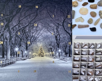 Fossil 24 Door Advent Calendar. Snow in the Park Design Box. Personalisation available.