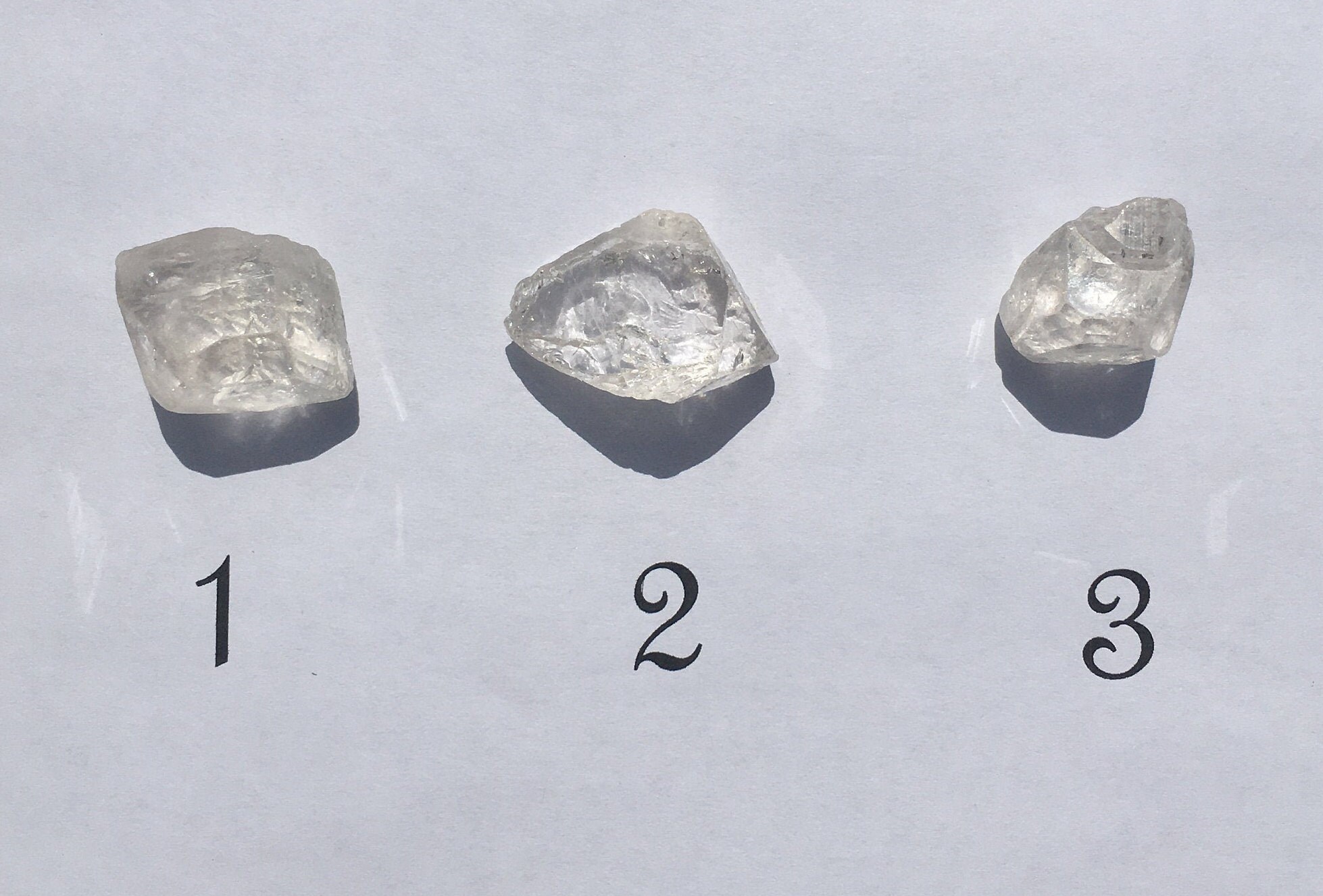 Clear Topaz Raw Pieces AA Clarity and Rainbows, Choice of 3