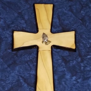 Pine Praying Hands Cross/Wood Wall Cross/Pine Cross/Christian Cross/Handmade Cross/Wooden Cross/Rustic Cross