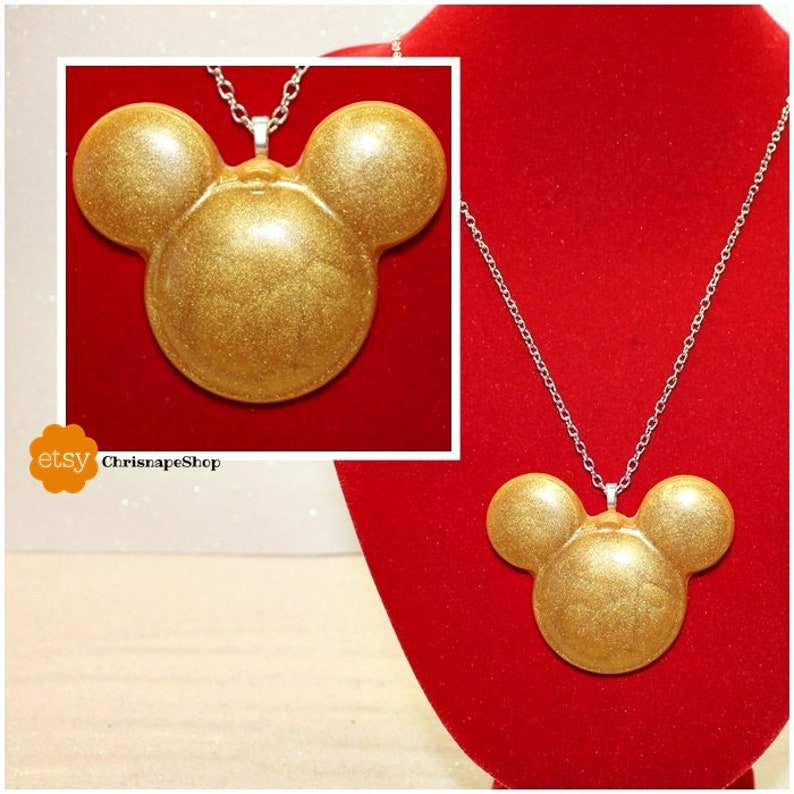 Resin necklace /'Mouse/' 4 COLORS
