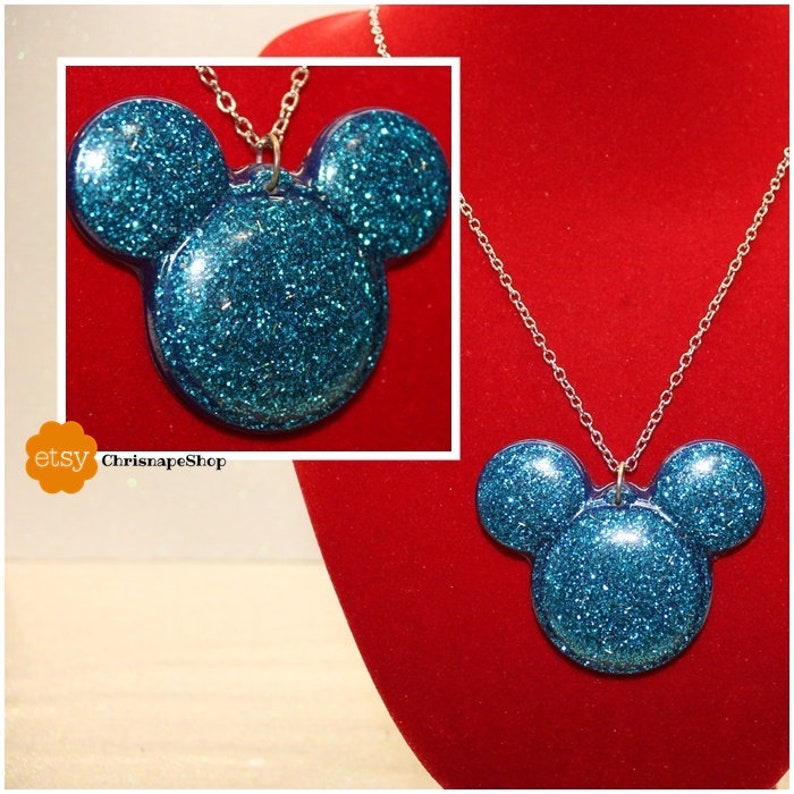 Resin necklace /'Mouse/' 4 COLORS