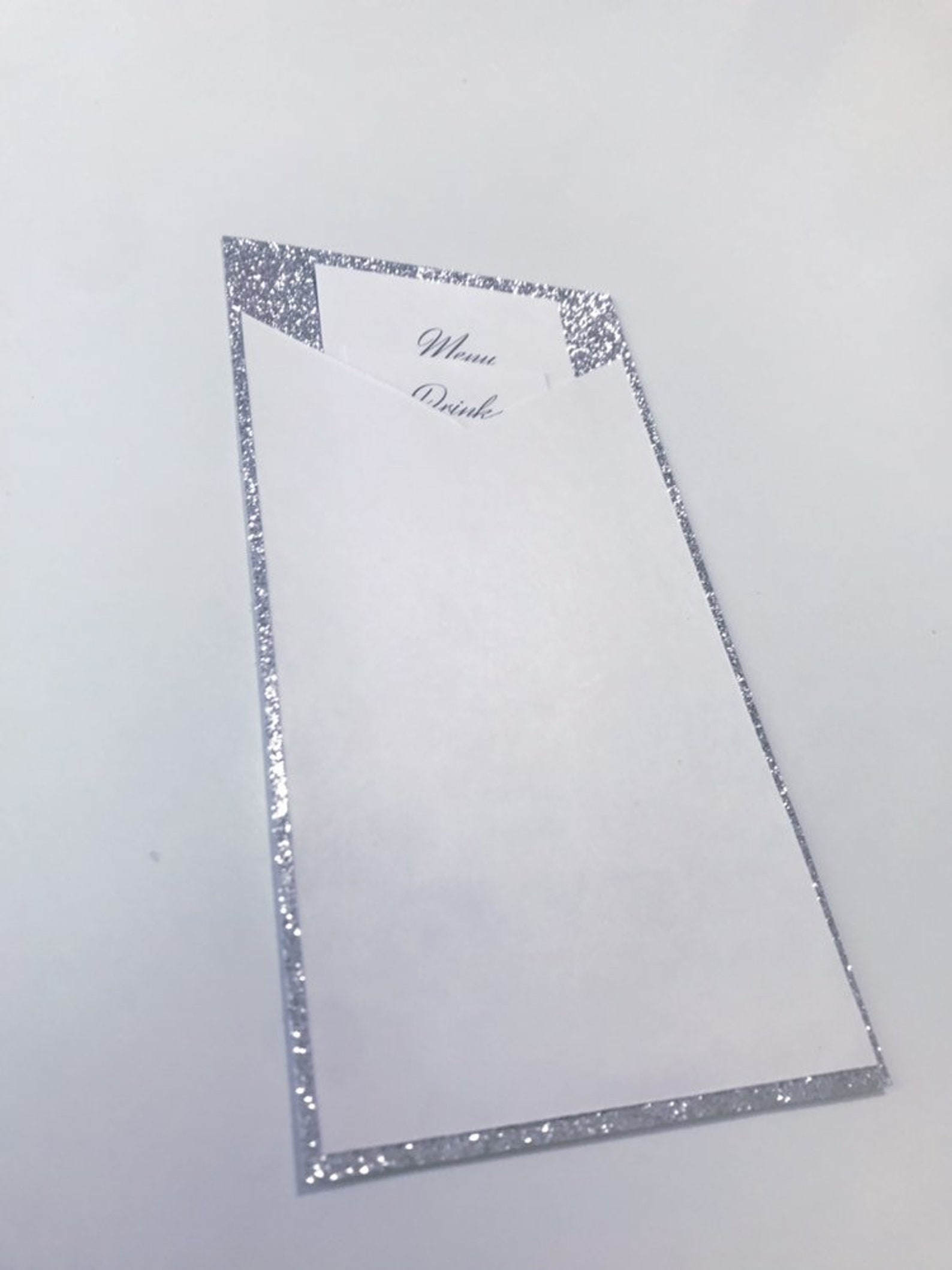 Silver Glitter Menu Menu and Drinks Card Glitter Menu 51
