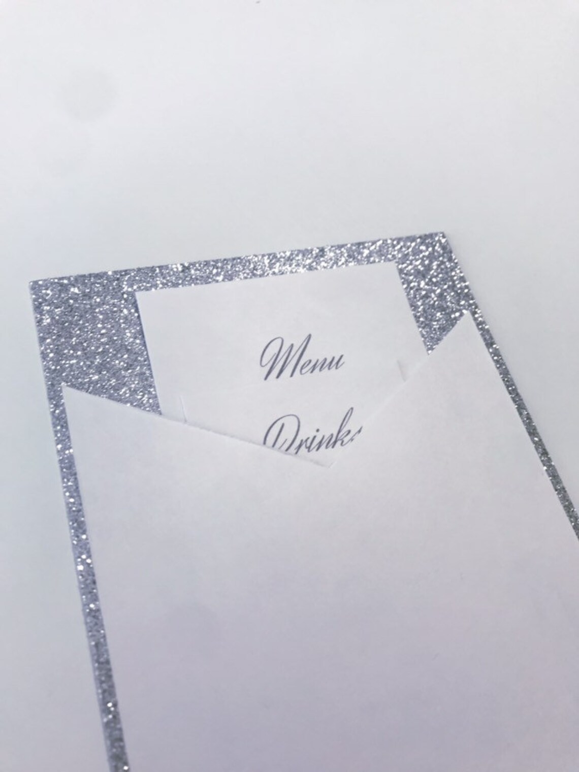 Silver Glitter Menu Menu and Drinks Card Glitter Menu 51