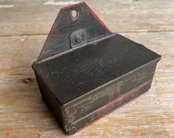 Vintage Painted Tin Match Safe, Early 1900s