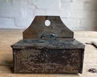 Antique Tin Hinged Match Safe, Late 1800s