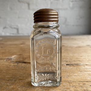 Vintage Lazell New York Perfume Bottle | Brass Twist Cap | Art Deco Vanity Collectible