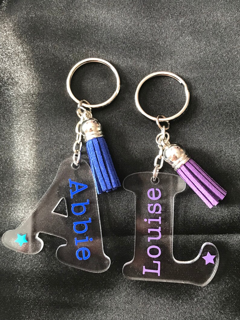Personalised Keyring Name Keyring Initial Keyring Tassle Etsy UK