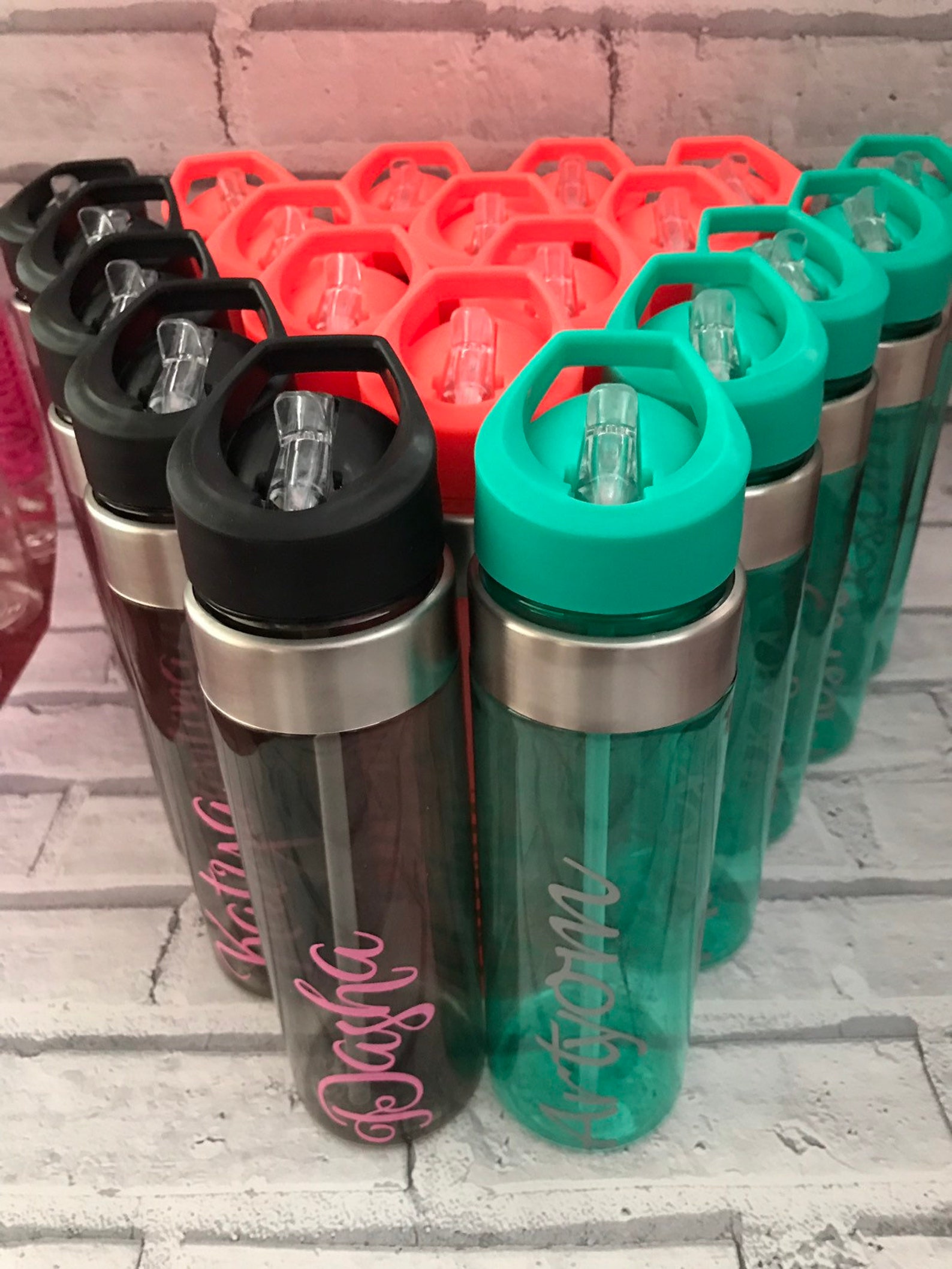 Personalised straw water bottle Etsy