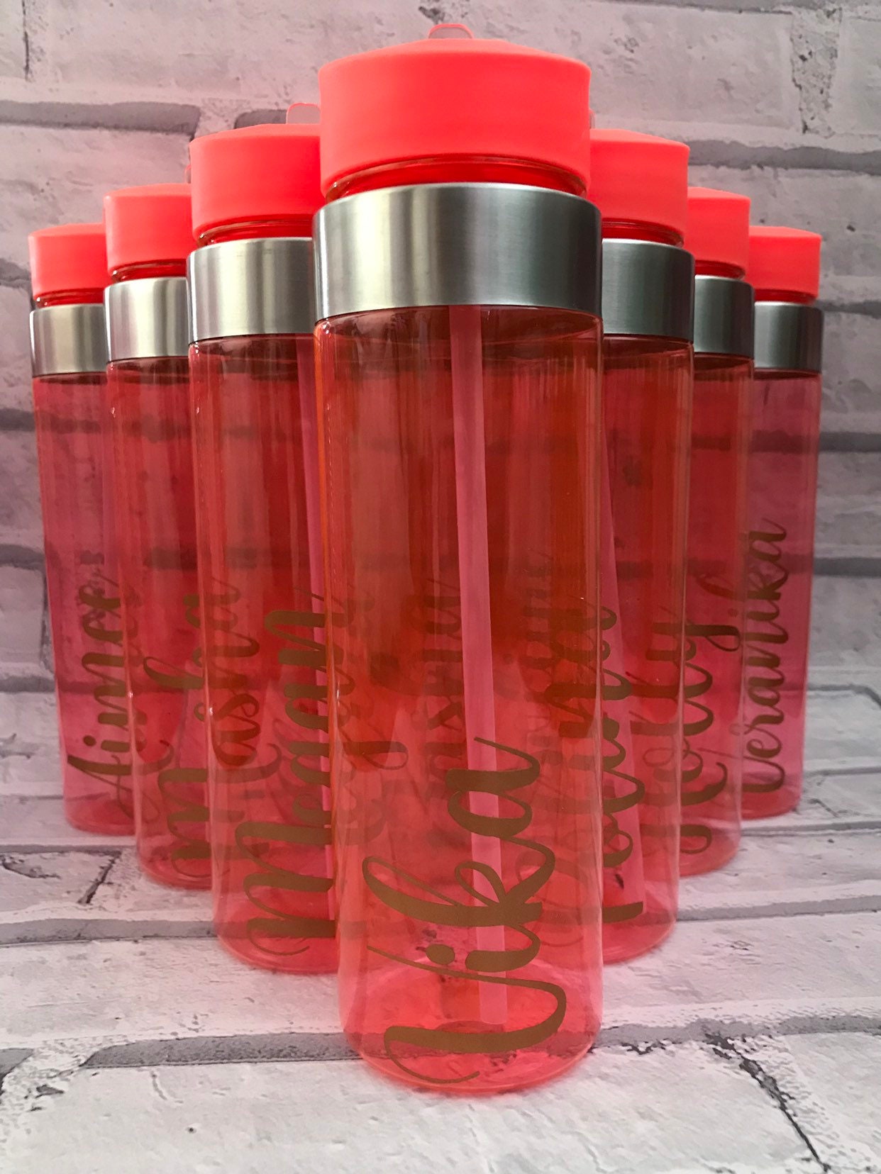 Personalised Straw Water Bottle Etsy UK