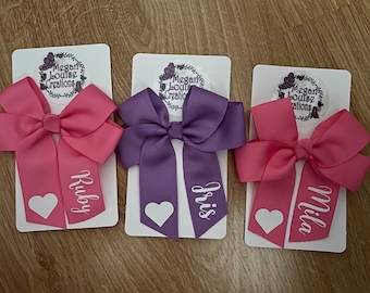 personalised hair bow, kids hair bow, dance bow, bow clip, school hair bow, colourful hair bow, named hair bow