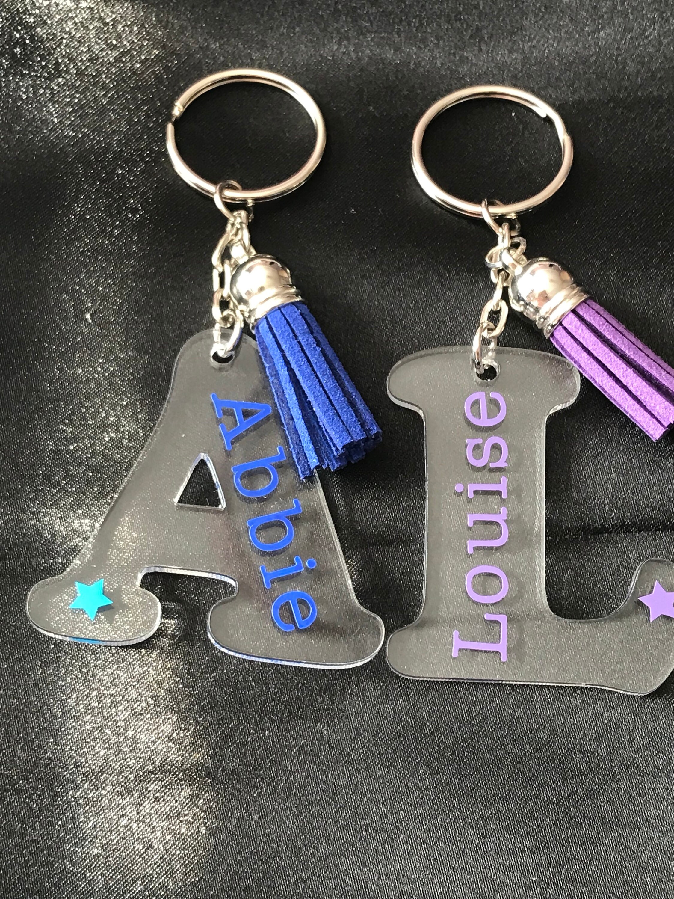 Personalised Keyring Name Keyring Initial Keyring Tassle Etsy UK