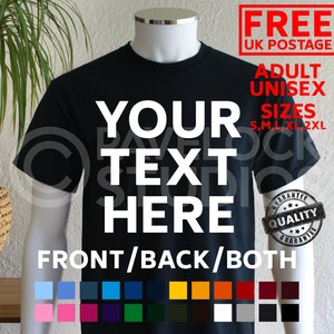 Personalised Custom T-Shirt T-Shirts Any Text Top Tees Stag Hen Do Party Holiday