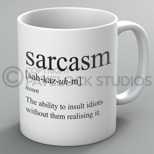 Sarcasm Definition Mug Mugs Sarcastic Office Birthday Funny Joke Rude Witty Gift