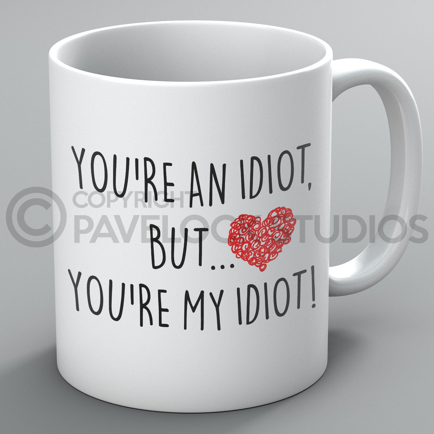 Taza You Might Be An Idiot 10 oz San Valentines grosero novio novia  divertida