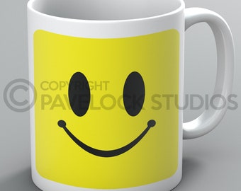 Smiley Face Mug Mugs Smile Happy Faces Emoji Childrens Kids Funny Joke Cute Gift