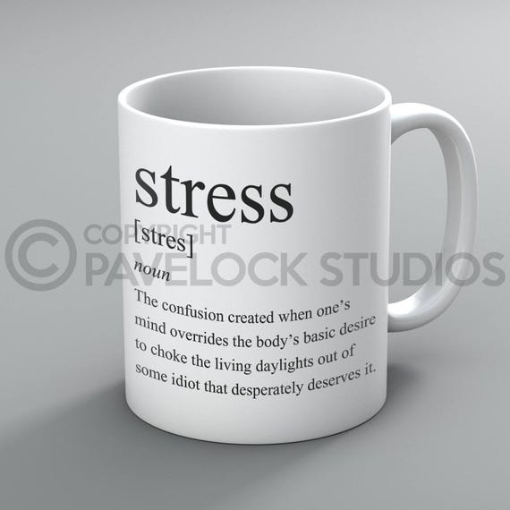 Stress Definition Becher Sarkastische Zitate Lustige Rohen Etsy