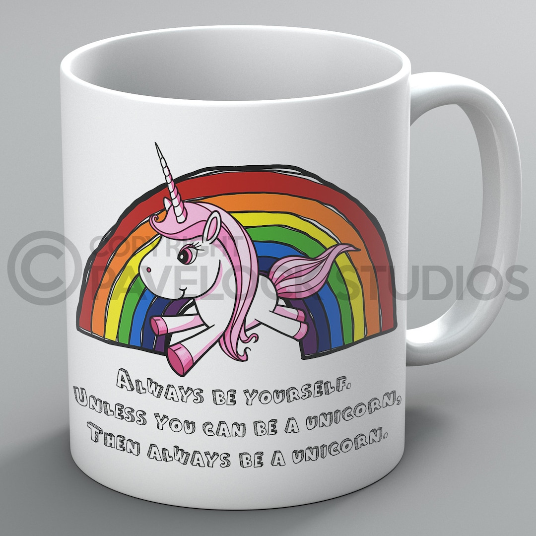 Tazza In Ceramica 283,5 Grammi Con Frase Ispirazionale 'Unicorn Always Be Yourself' - Stampata Fronte/Retro - Lavabile In Lavastoviglie E Microonde - 5