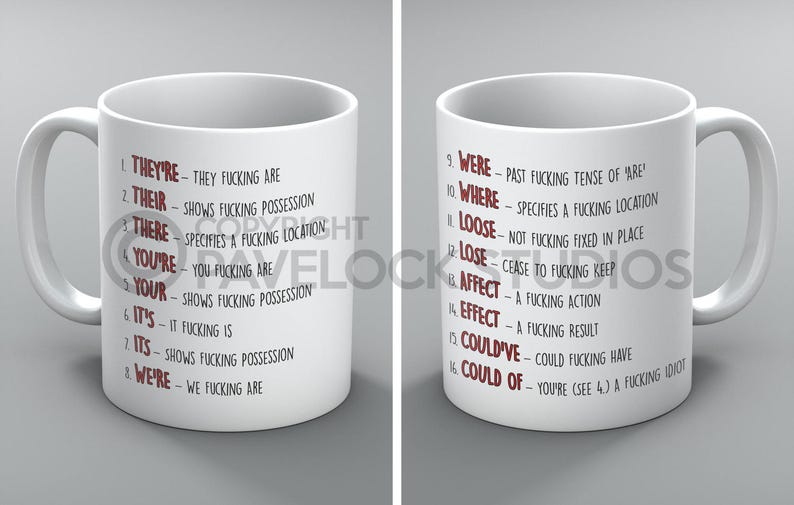 Good Grammar Mug Mugs Spelling Words English Teacher Teaching Etsy UK