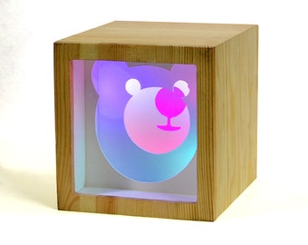 Animal Light Box and Nightlight for Children with Colorful Animated Lights