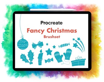 Más de 75 pinceles navideños para procrear. Sellos, patrones, pancartas y cenefas. Doodle de Navidad, sello de Adviento, sello de Navidad, juego de pinceles de invierno