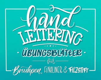 100 Lettering Übungsblätter - Handlettering für Fineliner, Brushpen & Filzstift. Brushlettering, Alphabete, Schnörkel. Sofort Download, PDF