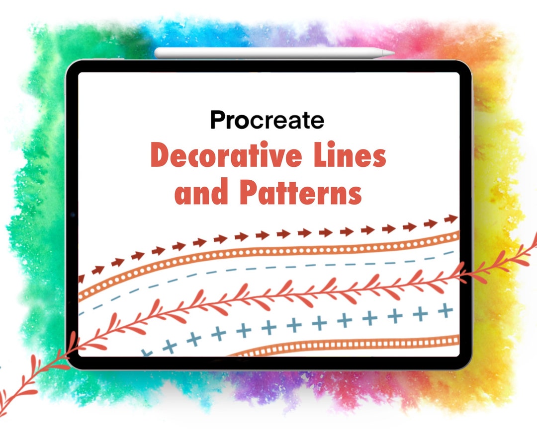 100 Procreate Brushes Lines & Patterns. Dashed Line, Dots, Checks