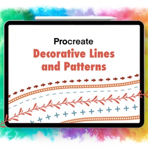 100+ Procreate Brushes: Lines & Patterns. Dashed line, dots, checks, hearts, leaves, tendrils, crosses, drops, zigzag. 30 endless patterns.