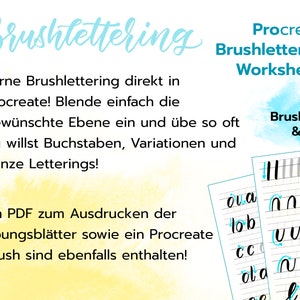 Procreate Brushlettering Guide digital lettern lernen, Procreate Lettering Übungen, Brush und PDF, Procreate Lettering Vorlagen Bild 2