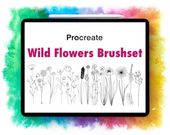 Procreate Brushset: Blumen Stempel -  Blumen Brush, Lineart Pinsel, Procreate Blumen, IPad Pinsel, Procreate Blumen Stempel, Floral Brush