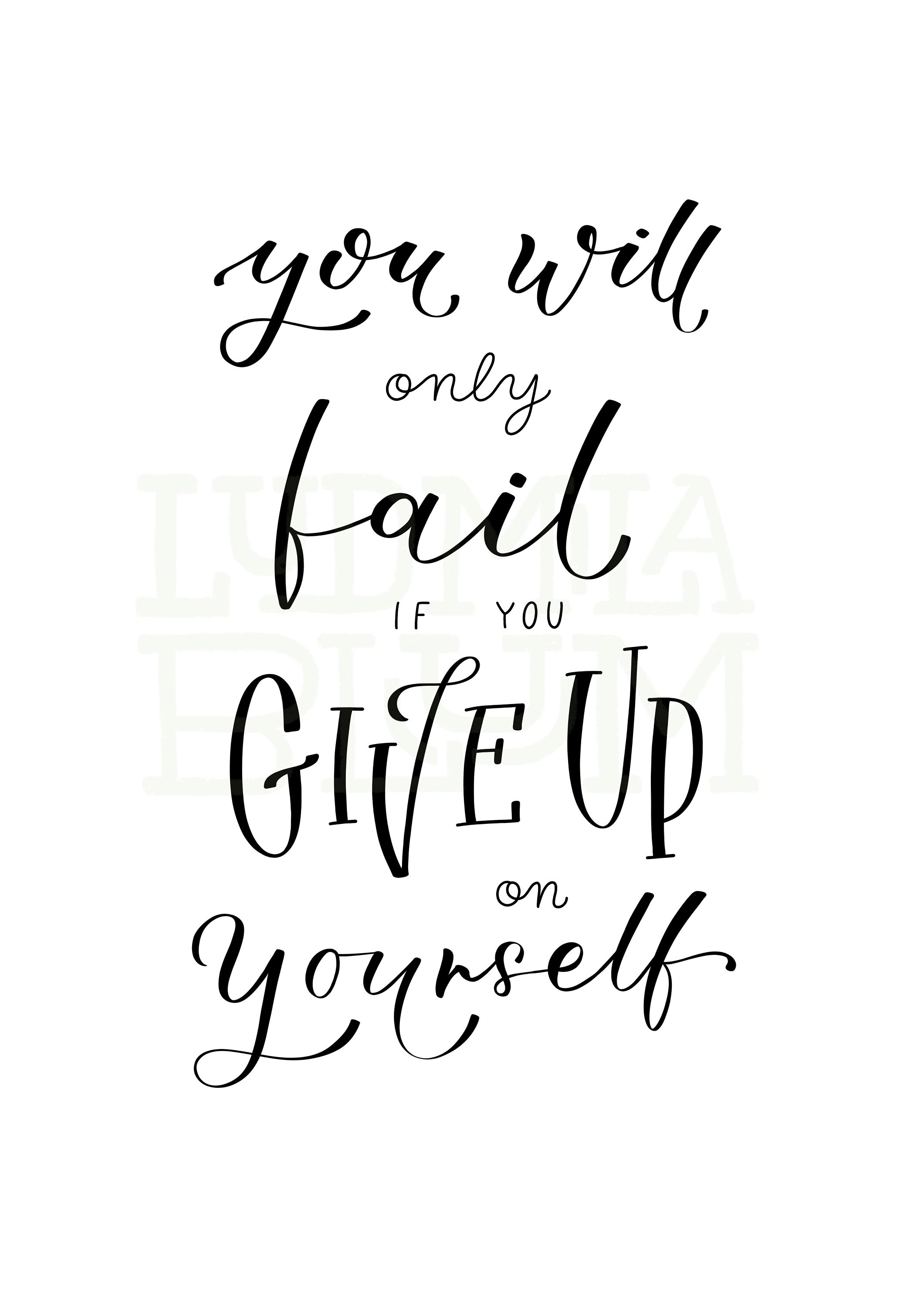 Lettering Poster Don't Give up Printable. Mural/postcard to Print Out ...