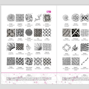 Zentangle Pattern Catalog, Tangle Pattern Overwiew Printable image 3