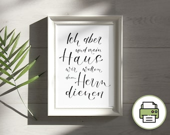 Lettering Poster - Bible Verse - Printable. Mural/postcard to print out yourself. Brush lettering / hand lettering - hand painted