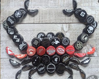 Thin Red Line Firefighters Beer Bottle Cap Crab