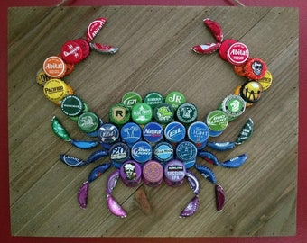 Rainbow Beer Bottle Cap Crab
