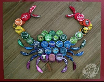 Rainbow Beer Bottle Cap Crab