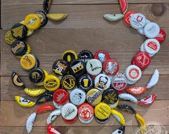 Maryland Flag Themed Beer Bottle Cap Crab