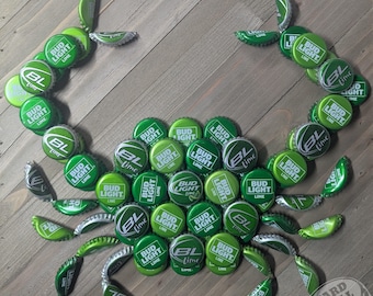Bud Light Lime Beer Bottle Cap Crab Wall Art