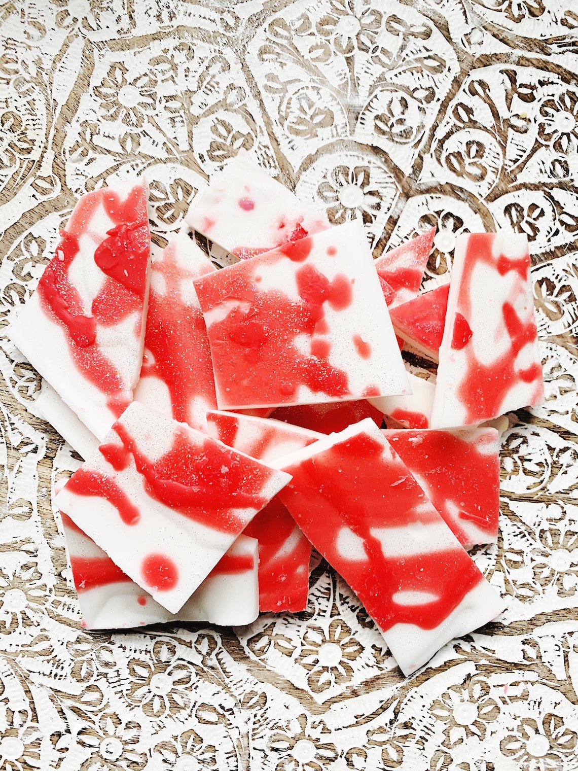Creamy Candy Cane Peppermint Wax Melt Brittle Hand Poured Etsy