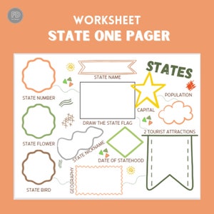 State Printable Worksheet Poster