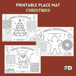 Printable Christmas Activity Placemat